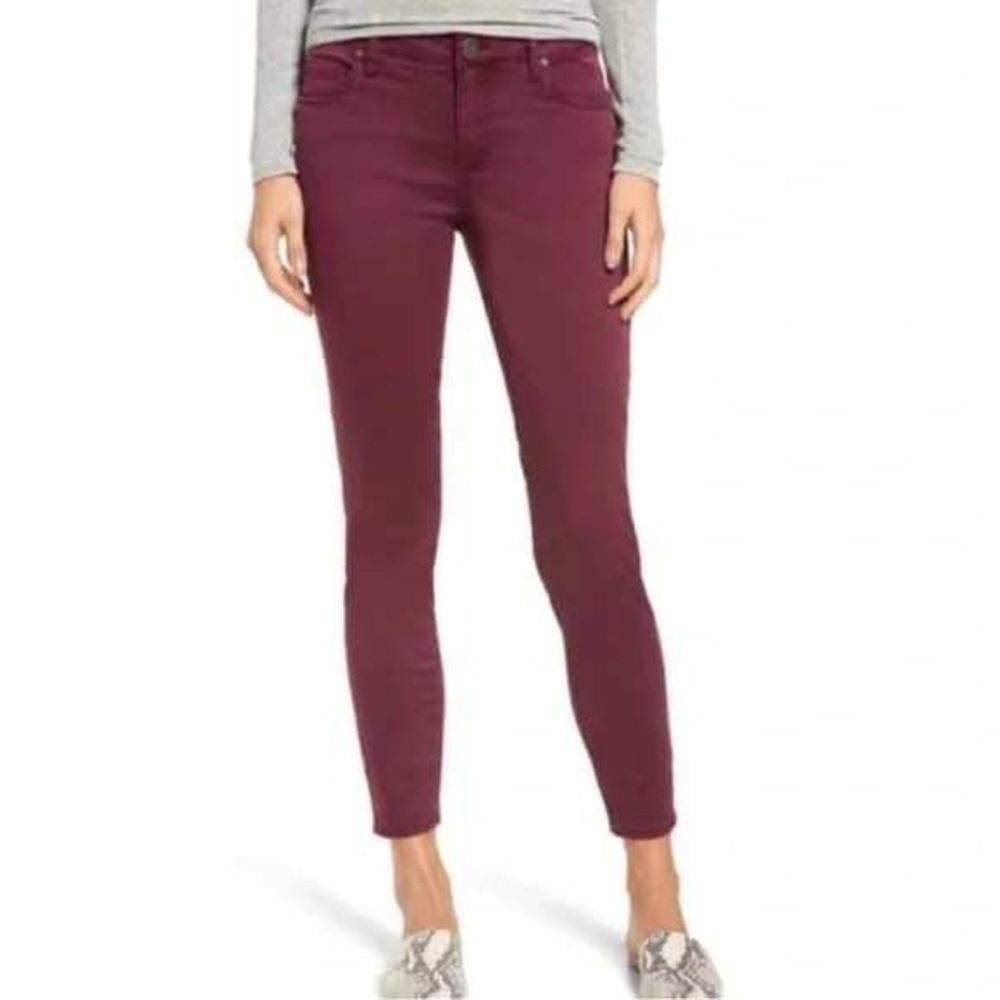Kut From The Kloth Donna Ankle Skinny Jeans Size 6 Burgundy Casual Denim NWT‎